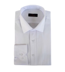 Erkek Silim Fit Armürlü Gömlek BGL-ST02492 (Beyaz)