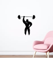 BK Home GYM Tasarımlı Ahşap Duvar Süsü-3 (Siyah)
