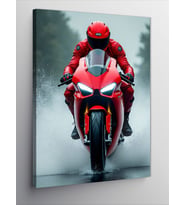 Kanvas Tablo Kırmızı Yarış Motoru