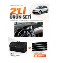 e-biz SUBARU TRIBECA (2005-2014) Uyumlu Torpido Örtüsü + Deri Bagaj Çantası Seti - Siyah - SU007
