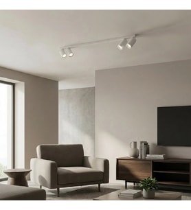 RİOLIGHT MODERN1 BEYAZ1 HAREKETLİ BAŞLIK 4XGU10 SIRALI LED SPOT AVİZE(AMPUL DAHİLDİR)UZUNLUK 120CM