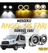 Ford Transit Tüm Modeller Uyumlu Mercekli Angel Sis Farı Metal 76 mm Sarı Halkalı Gündüz Farı 2 Adet