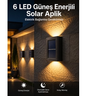 Bahçe Aydınlatması Solar Güneş Enerjili Dekoratik Led Işıklı Lamba