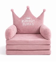 ABT Kişiye Özel Isimli Taç Tasarımlı Katlanabilir Bebek & Çocuk Koltuğu (Pembe)