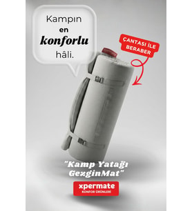 XPERMATE GezginMat Kamp Yatağı Taşıma Çantalı Kamp Matı Fermuarlı Kamp Minderi Çadır Matı Su itici Kumaş 90x190x6cm (Antrasit)