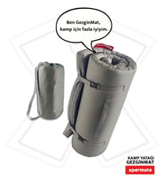 XPERMATE GezginMat Kamp Yatağı Taşıma Çantalı Kamp Matı Fermuarlı Kamp Minderi Çadır Matı Su itici Kumaş 90x190x6cm (Antrasit)