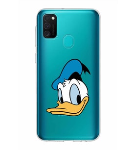 Samsung Galaxy M21 Kapak Donald Duck Tasarımlı Şeffaf Silikon Kılıf