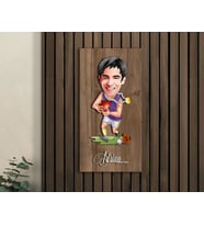 BK Gift Kişiye Özel Amerikan Futbolcusu Karikatürlü Kabartma Figürlü Ahşap Tablo-11,  Arkadaşa Hediye, Sevgiliye Hediye, Duvar Dekoru