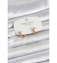 Pembe Yunus Balığı Model Gold Renk Pirinç Çocuk Küpe - EBJ260220W39801 (Renksiz)