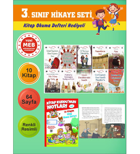 3.Sınıflar İçin Okumayı Sevdiren 10 lu Hikaye Seti 3 (Kitap Okuma Defteri Hediyeli)