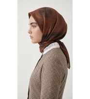 Levidor Elya Eşarp Etnik Desen Acı Kahve
