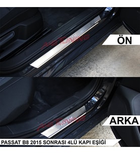 VW Passat B8 Krom Kapı Eşiği Tk 2015 Üzeri Paslanmaz Çelik