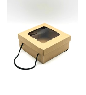 23x23x10 Kraft Pencereli Çok Amaçlı Kutu Karton Kutu (10 Adet)