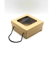 23x23x10 Kraft Pencereli Çok Amaçlı Kutu Karton Kutu (10 Adet)