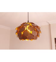Orman Köşeli Model Modern Tasarım Globe Küre Doğal Ahşap Yaprak MDF 3D Lazer Kesim Rustik Salon Avize