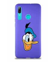 Huawei P Smart 2019 Soft Premier Kapak Donald Duck-A Tasarımlı Silikon Kılıf - Mor (Şeffaf)