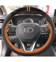 Toyota Corolla Cross Dikme Direksiyon Kılıfı Parlak Siyah Taba Detaylı Taba Çift Yüzük ve Dikiş 2020-2026