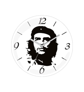 Che Guevera Sessiz Akar Bombeli Gerçek Cam Duvar Saati