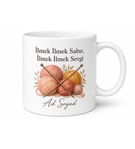 Örgü Kazak Ören Anneye İlmek İlmek Sabır Sevgi Kupa Bardak Hediye