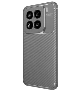 Mey İthalat® Mi 15 Pro Kılıf Auto Focus Karbon Kapak - Gri