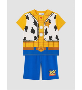 LCW Kids Turuncu Toy Story Baskılı Erkek Çocuk Şortlu Pijama Takımı