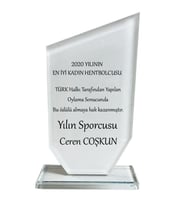 Kristal cam Plaket Beyaz lale 11x20 istenilen yazıyla