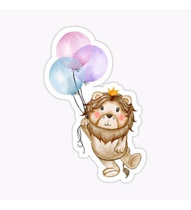 UFak Bebek Aslan Araba Oto Sticker Etiket Renkli E1