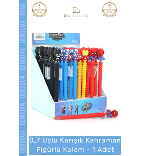 #FigürlüKalem Eğlenceli 0.7 mm Uçlu Ergonomik Kaliteli Tasarım Okul Kahraman Figürlü Kalem - 1 Adet