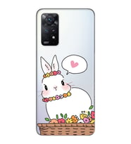 Redmi Note 11 Pro Uyumlu Sevimli Tavşan Tasarımlı Şeffaf Telefon Kılıfı