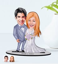 BK Gift Kişiye Özel İsimli Sevgililer Karikatürlü Ahşap Biblo Model-104