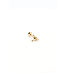 Mystic Anka Model Yeşil Taşlı Zirkon Tragus Piercing – Gold  Parlaklığını Korur, Alerji Yapmaz