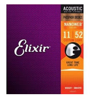 Elixir 16027 Nanoweb Phosphor Bronze Akustik Gitar Teli (11-52)