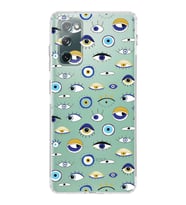 PrintiFy Samsung Galaxy S20 FE ile Uyumlu Nazar Boncuğu 2  Kamera Korumalı Şeffaf Silikon Kılıf