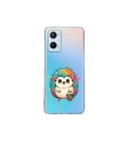 OPPO A96 ile Uyumlu Splash Kirpi Tasarımlı Şeffaf Silikon Kılıf