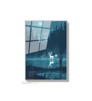 Dikey Çerçeveli Cam Harry Modern Ev Dekoru Duvar Sanatı Ev Ofis Tablosu (Gümüş)