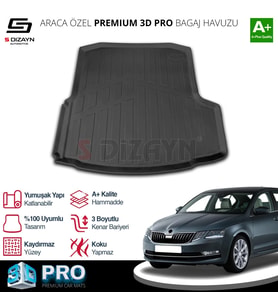 S-Dizayn Skoda Octavia 3D Pro Bagaj Havuzu 2013-2017 A+ Kalite
