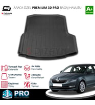 S-Dizayn Skoda Octavia 3D Pro Bagaj Havuzu 2013-2017 A+ Kalite