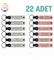 Beyaz & Yavru Ağzı, Akraba Pikniklerine Küçük Armağan, 22’li Set, Tarih ve İsimli Deri Hatıra