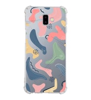 Samsung Galaxy J6 Plus  Köşe Korumalı Antişok Kapak Abstract Tasarımlı Şeffaf Silikon Kılıf