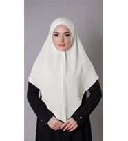 Ekru Pratik Hazır Geçmeli Tesettür Eşarp Aerobin Kumaş Düz Hijab 2309_27