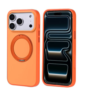 Apple iPhone 17 Pro Max Kılıf M-Safe Şarj Özellikli 360 Standlı Proton 2.5mm Kap (Turuncu)