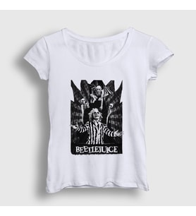 Presmono Kadın Beyaz Graveyard Tim Burton Film Beetlejuice T-Shirt 452881tt