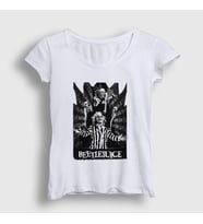 Presmono Kadın Beyaz Graveyard Tim Burton Film Beetlejuice T-Shirt 452881tt