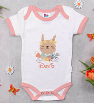 BK Kids Kişiye Özel Pembe Bebek Body Zıbın - Model 127