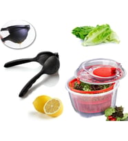 Turuncu Salata Kurutucu Ve Döküm Narenciye Limon Sıkacağı 2'Li Set