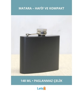 Paslanmaz Çelik Siyah 5 Oz Matara Kompakt Seyahat Arkadaşı