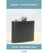 Paslanmaz Çelik Siyah 5 Oz Matara Kompakt Seyahat Arkadaşı