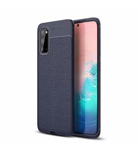 Samsung Galaxy S20 Kılıf Esnek Pu-Deri Leather-Pu Serisi Protected Case (Lacivert)