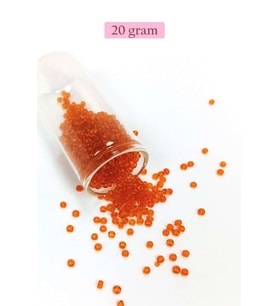 Dökme Cam Kum Boncuk (8/0) 3 mm - 20 Gram - Şeffaf Turuncu - BNC165