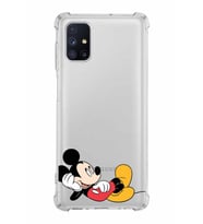 Samsung Galaxy M51  Köşe Korumalı Antişok Kapak Mickey Mouse Tasarımlı Şeffaf  Kılıf